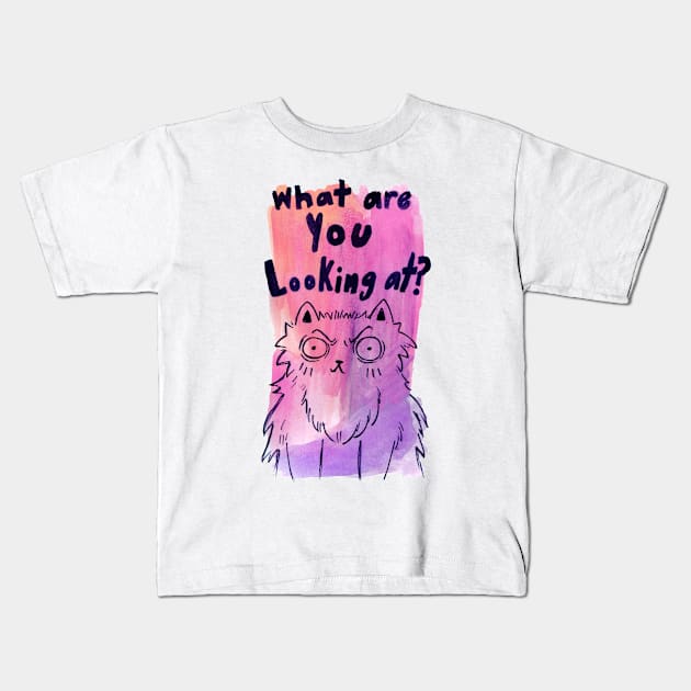 What are You Looking at? Kids T-Shirt by saradaboru